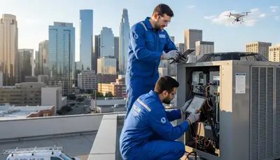 Technician providing expert AC repair service in Kansas City, MO for residential cooling systems