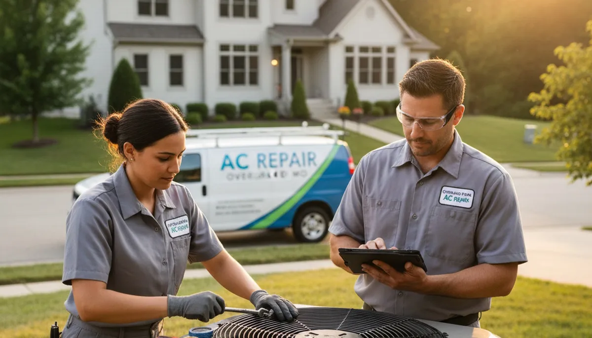Kansas City MO HVAC technician performing residential AC repair service