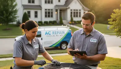 Kansas City MO HVAC technician performing residential AC repair service