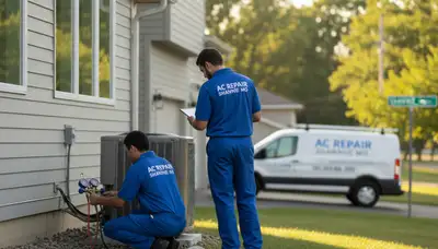 Professional AC repair technician servicing air conditioning unit in Kansas City, MO