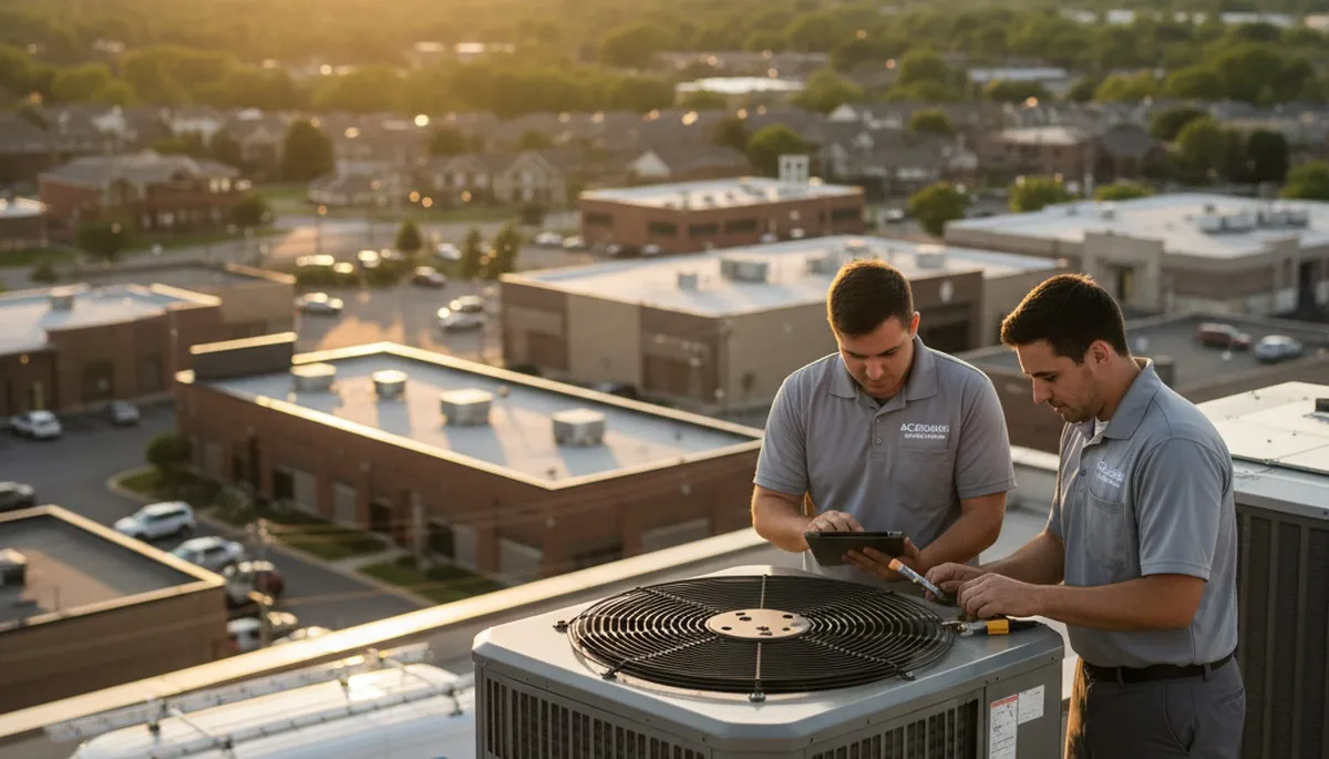 Professional AC repair technician servicing home air conditioner in Kansas City, MO